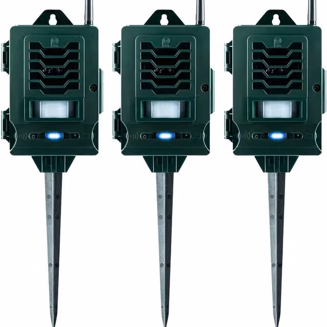 PestBye Battery Powered Ultrasonic Smart Link Cat Repellent System, Green, Pack of 3