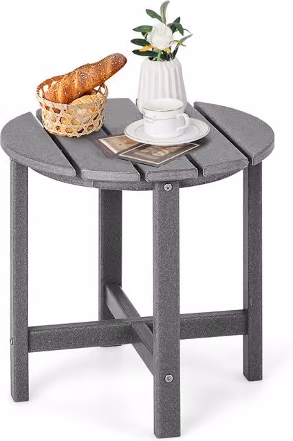Costway Grey Plastic Adirondack Garden Side Table