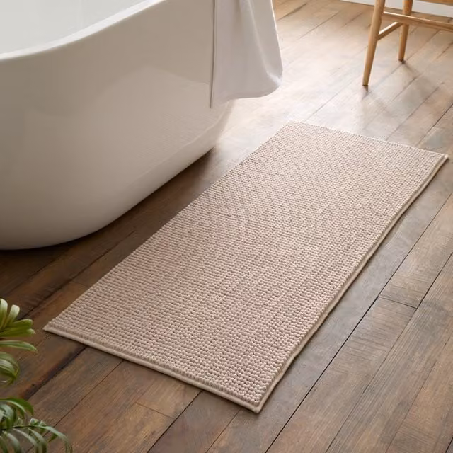 Catherine Lansfield Bobble Rectangular Runner Bath Mat, Beige, W: 50 cm, L: 120 cm