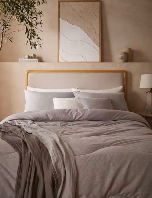 Nightlark Soft Weave 10.5 Tog Coverless Microfibre Duvet Set, Light Grey