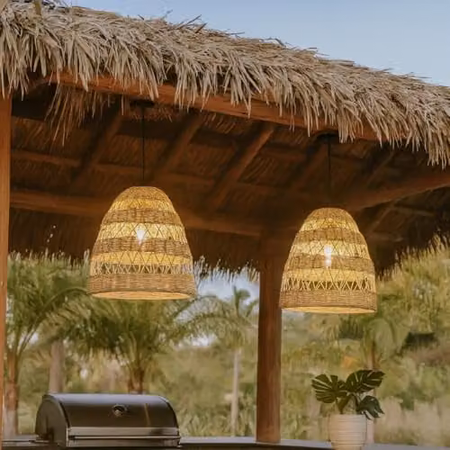 CGC Lighting Mosi Natural Rattan Round Lampshade – 4