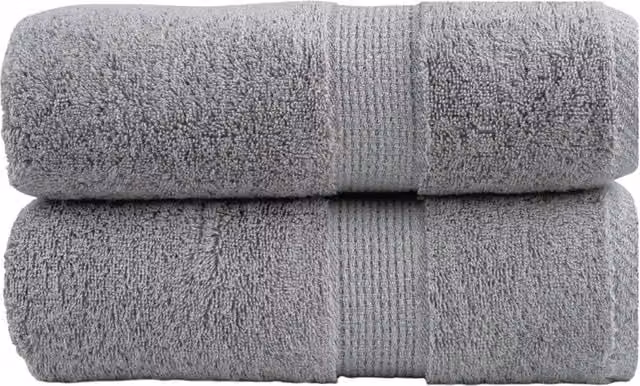 Berkfield Home SOLUND Premium Cotton Soap Towels, Grey, 2 Pack, W/D/H: 30 x 30 x 0 cm, 600gsm – 1