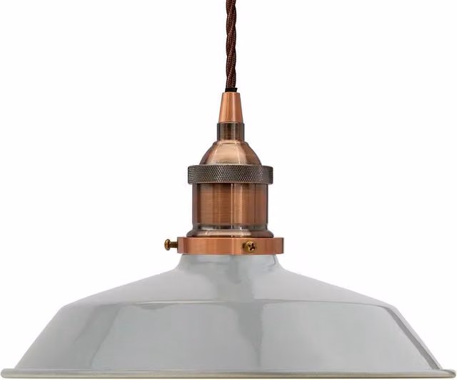 SE Home Trinity Small Metal Pendant Light in French Grey and Antique Copper