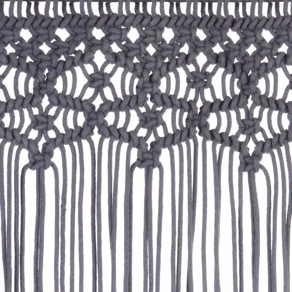 Berkfield Home Macrame Curtain in Anthracite, W: 140 cm, H: 240 cm – 3