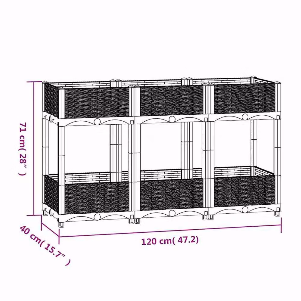 Berkfield Home Brown Polypropylene Raised Bed W/D/H: 120 x 40 x 71 cm – 5