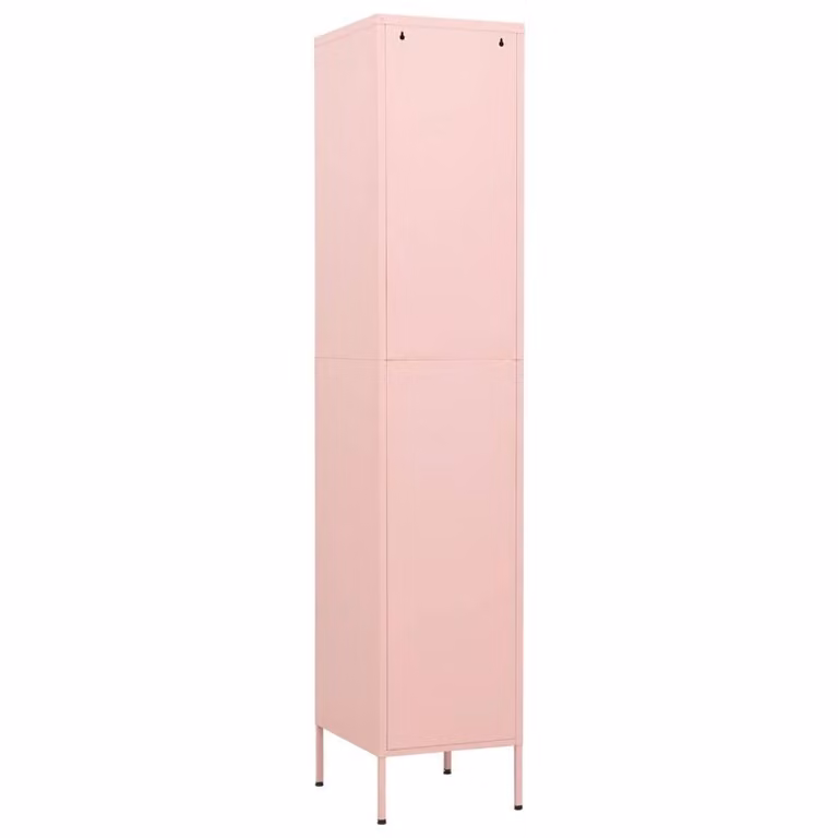 Berkfield Home Pink Metal Locker Cabinet with Internal Shelves and Lock, W/D/H: 35 x 46 x 180 cm