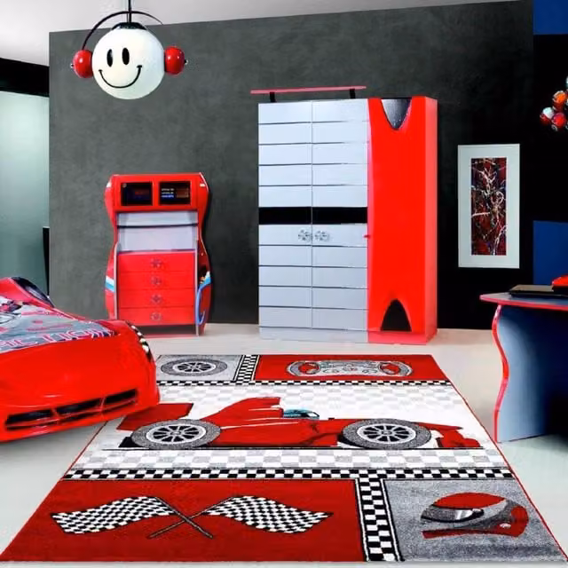 Bravich LTD Racing Car Kids Rug in Red, W: 160 cm, D: 230 cm – 1