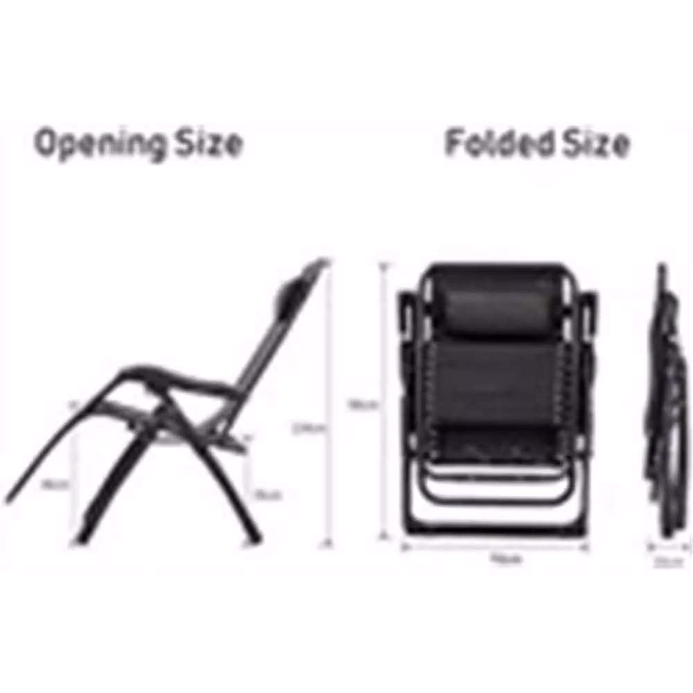 Nordara 2 Pack Heavy Duty Zero Gravity Chairs in Black with Armrests and Cup Holders – 2