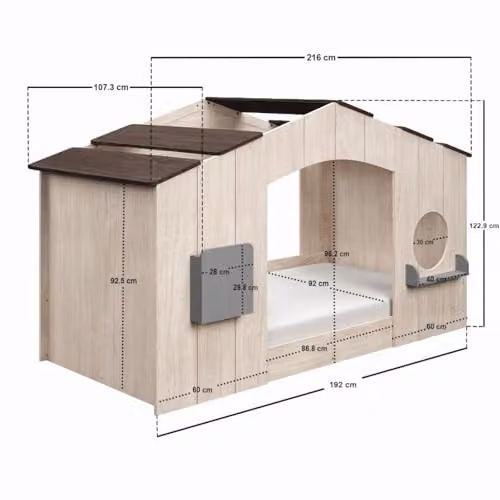 Flair Furnishings Frankie Single Wooden House Bed in Brown – 3