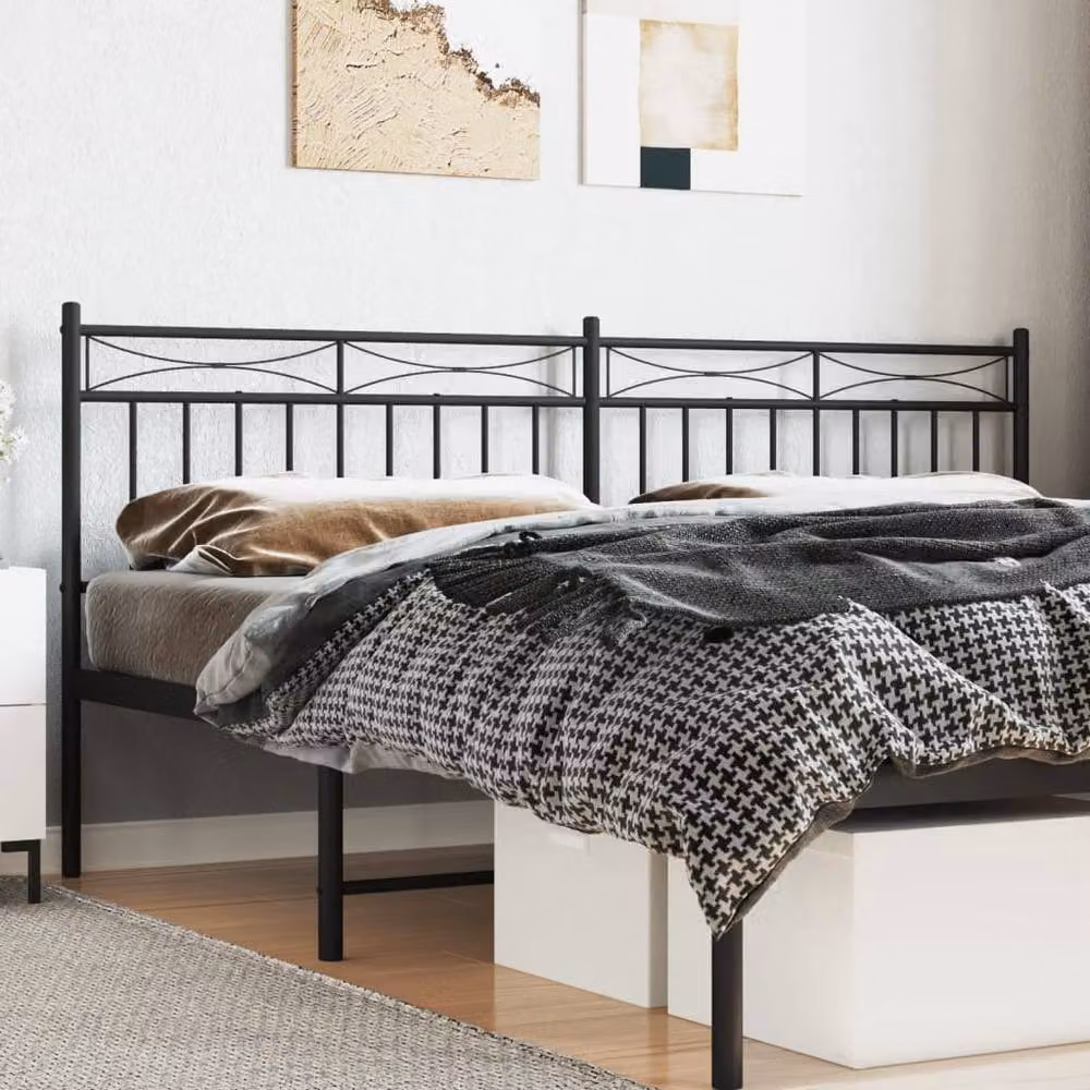 Berkfield Home Classic Metal Headboard in Black, 193 cm – 2