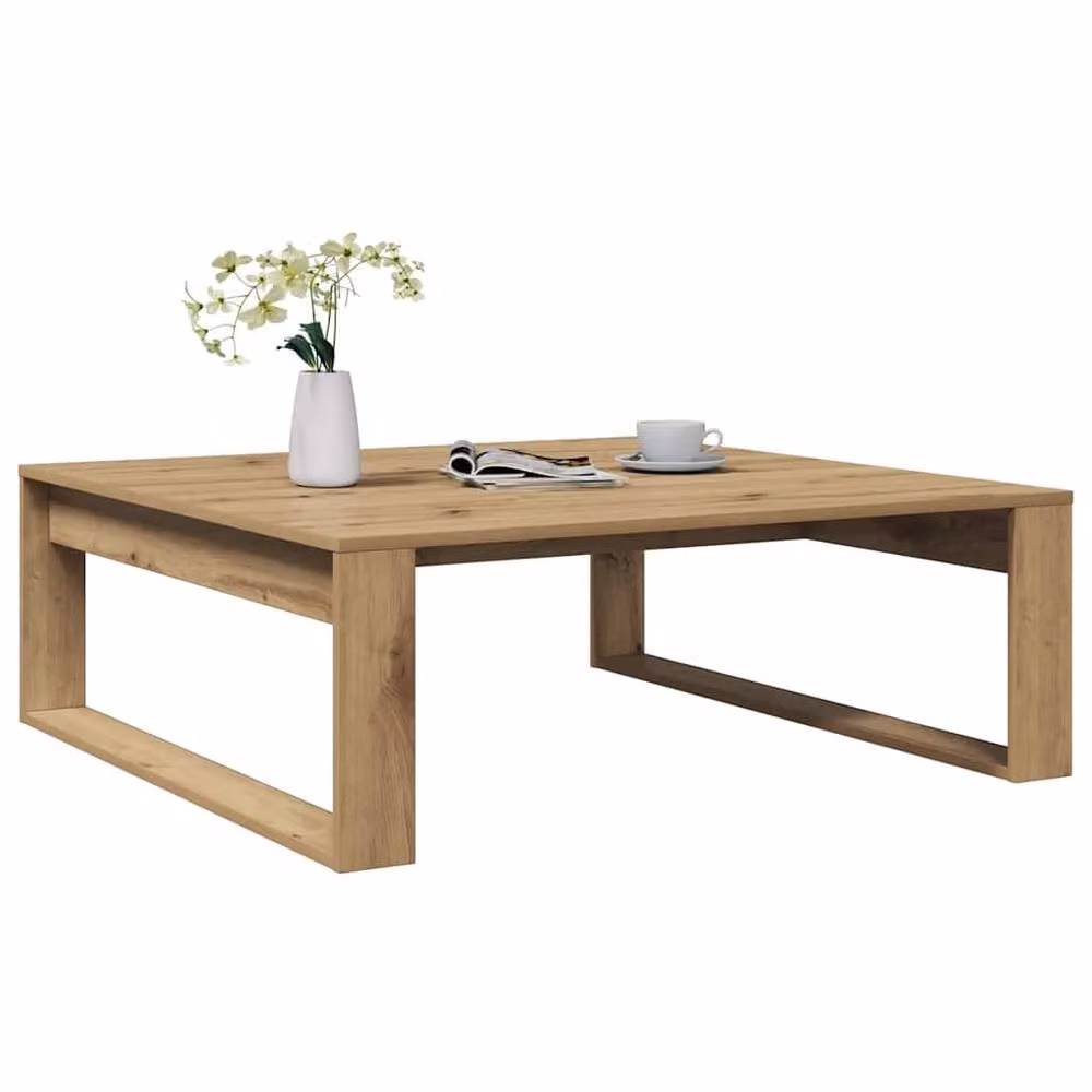 Berkfield Home Artisan Oak Coffee Table in Brown, W/D/H: 100 x 100 x 35 cm – 2