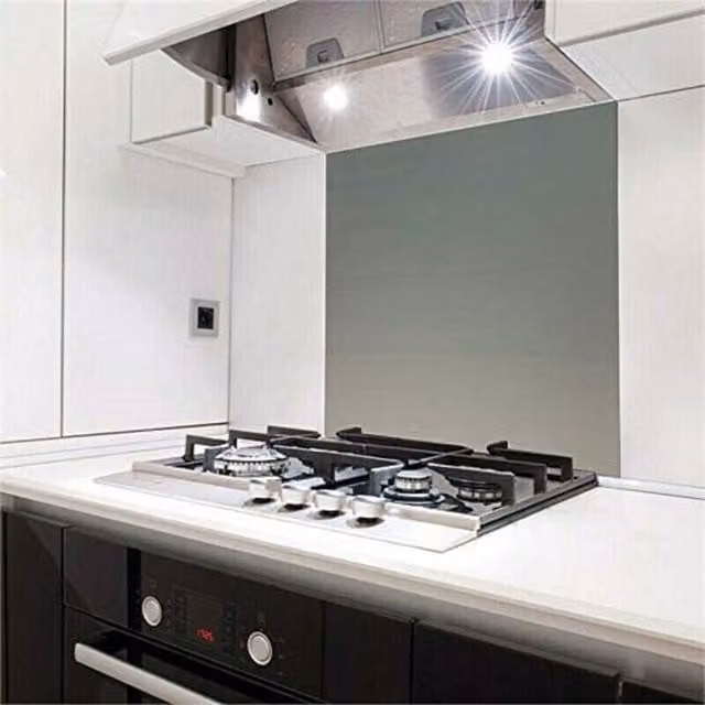 BELOFAY Purple Tempered Glass Kitchen Splashback, W: 60 cm, H: 75 cm