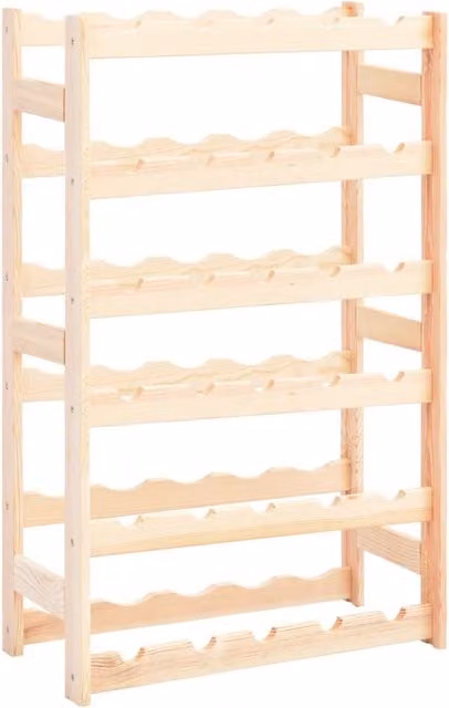 Berkfield Home Rustic Pinewood Wine Rack for 30 Bottles in Beige