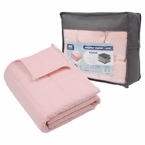 Harbour Housewares Pink Weighted Blanket with Glass Bead Filling, W/D/H: 125 x 150 cm, 4kg – 1