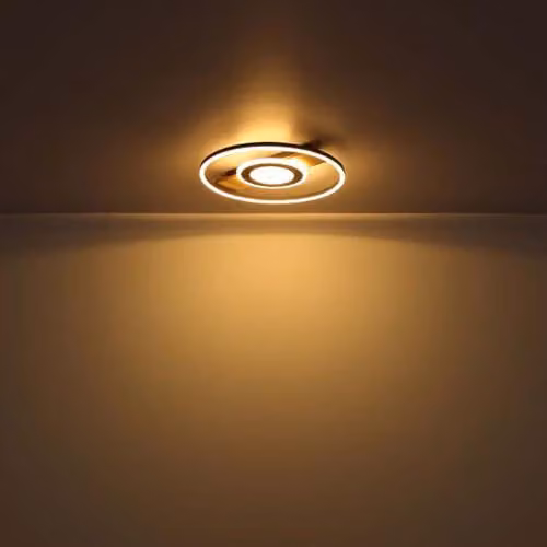 Globo Lighting Pikara LED Ceiling Light with Wood Effect and Crystals in Brown, Diameter: 40.5 cm – 5