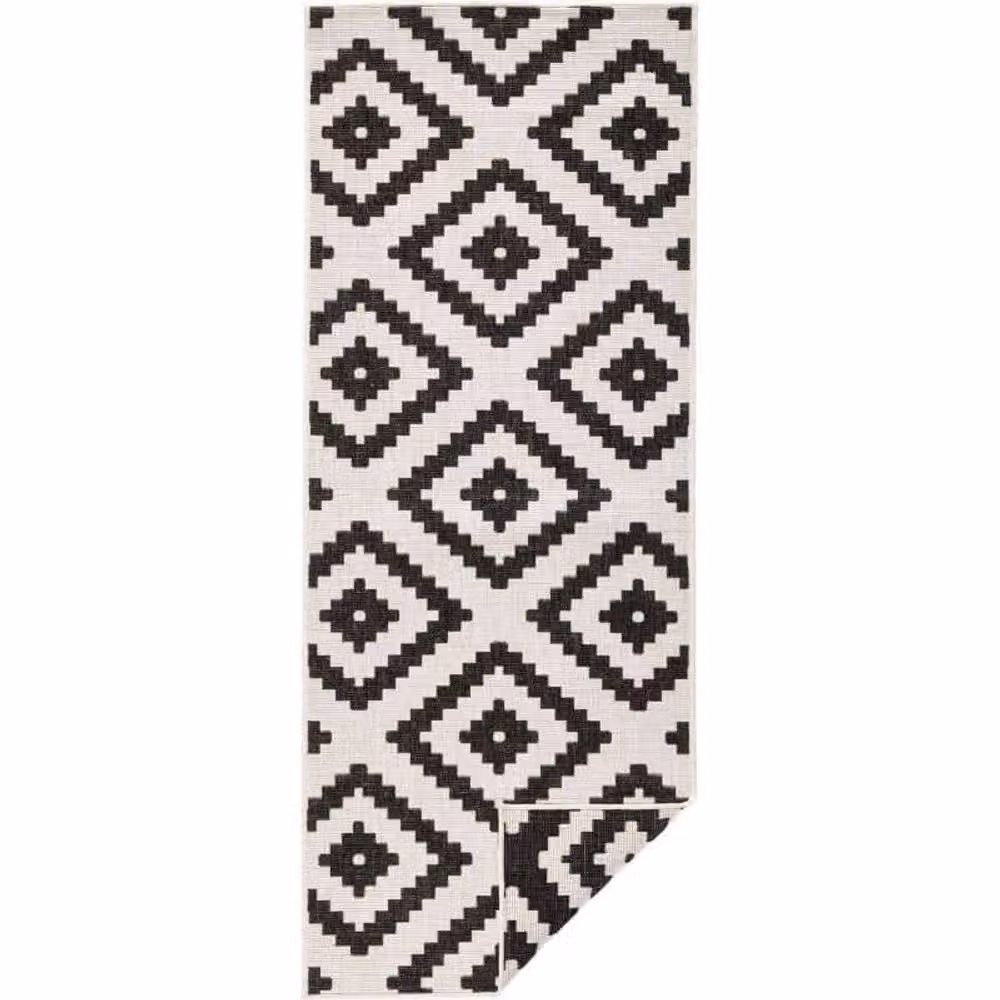 THE RUGS Malta Reversible Indoor Outdoor Flatweave Polypropylene Rug in Black, W: 160 cm, L: 230 cm – 5