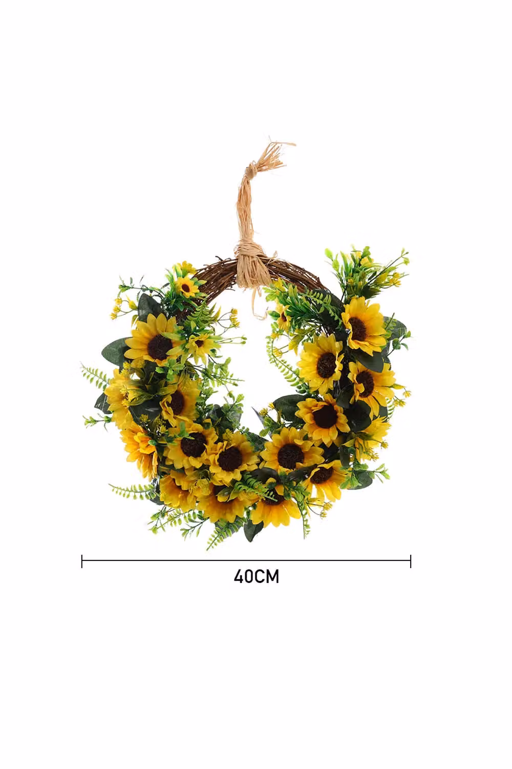 Living and Home Yellow Sunflower Rattan Wreath Hanging Door Decoration – 2