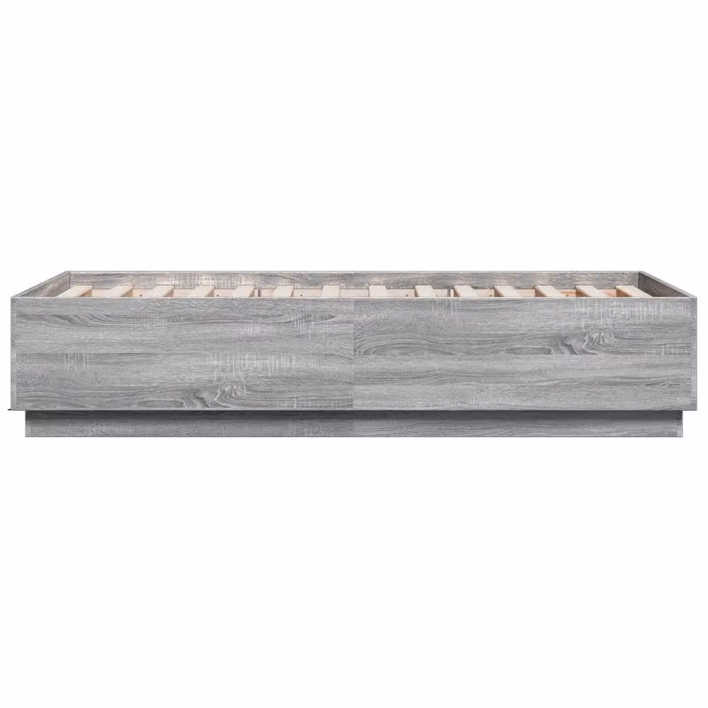 Berkfield Home Durable Bed Frame with LED Under-Bed Lighting in Grey Sonoma, W/D/H: 80 x 190 x 40 cm – 4