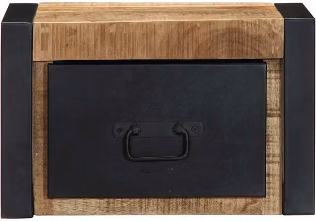 Berkfield Home Rustic Mango Wood Bedside Cabinet in Brown, W/D/H: 40 x 35 x 25 cm – 1