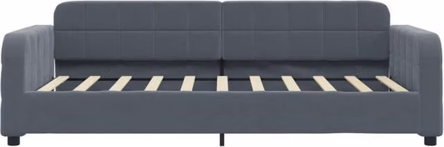 Berkfield Home Modern Day Bed in Dark Grey Velvet, W/D/H: 190 x 90 cm – 1