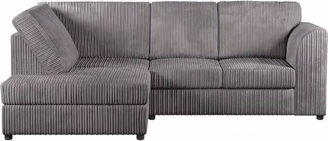 Bliss Furniture Jumbo Cord High Back Left Hand 4 Seater Corner Sofa in Grey