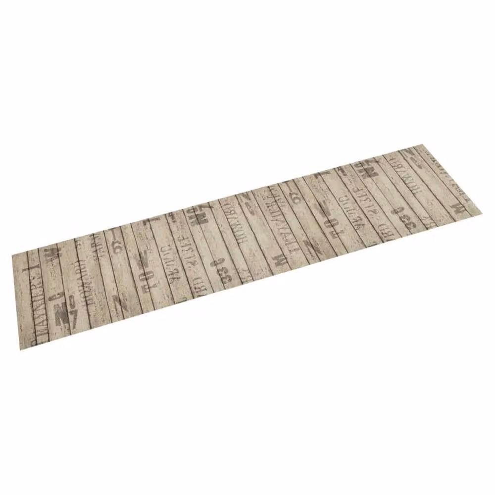 Berkfield Home Washable Velvet Kitchen Rug in Taupe, W: 60 cm, L: 300 cm – 2