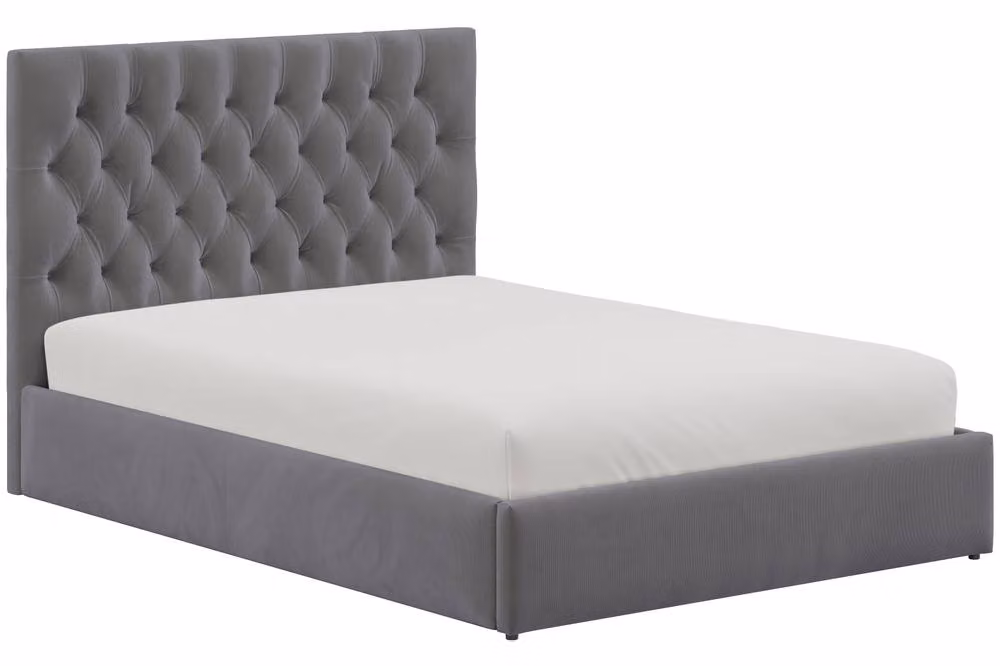 Snuggle Beds Elizabeth Charcoal Grey Upholstered Storage Ottoman Bed Frame, Super King, W: 200 cm x D: 200 cm – 3