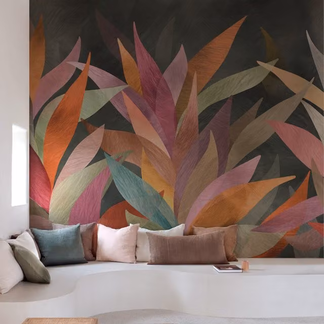 Grandeco Boutique Mahon Botanica 5 Lane Repeatable Floral Wallpaper Mural, Multicolour