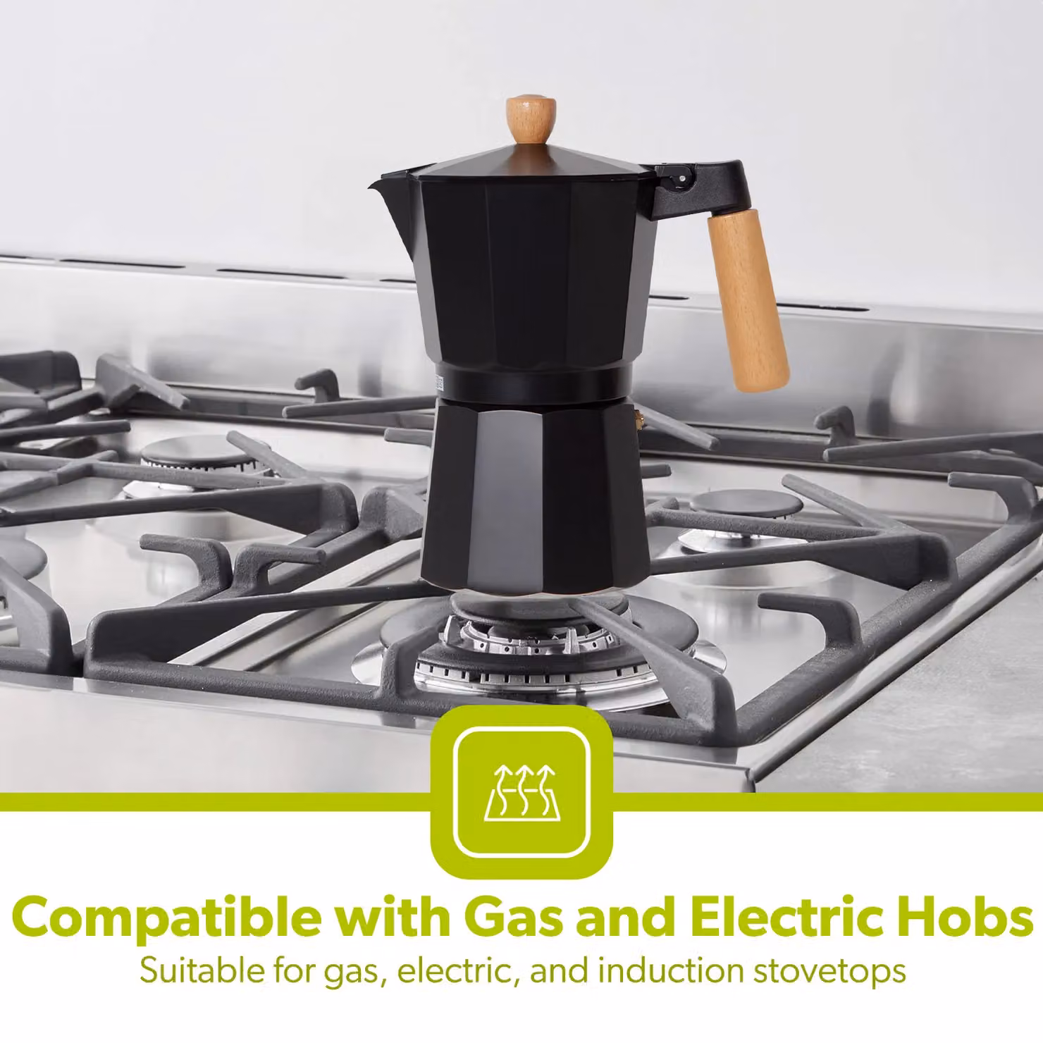 Royalford Italian Espresso Stove Top Moka Percolator Coffee Maker Pot, Black, Small – 2