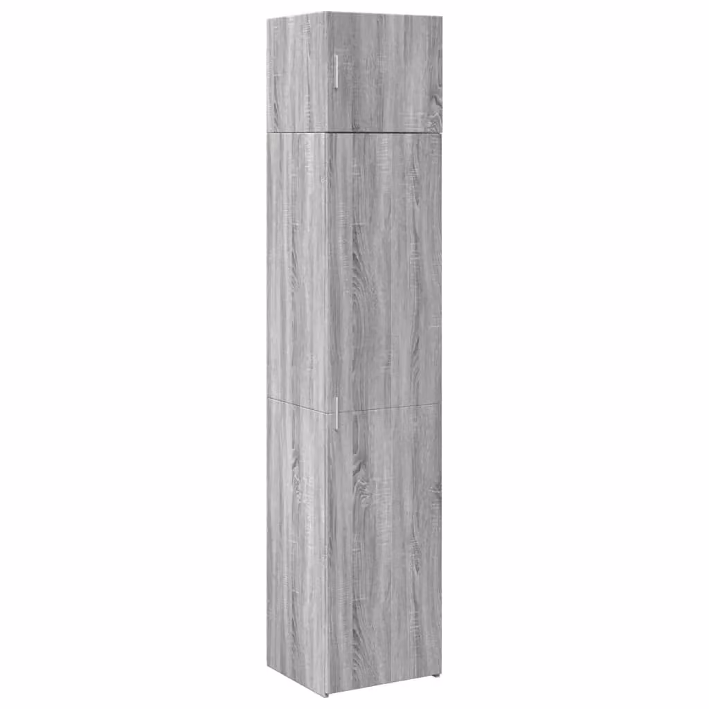 Berkfield Home Slim Storage Cabinet in Grey Sonoma, W/D/H: 45 x 42.5 x 225 cm