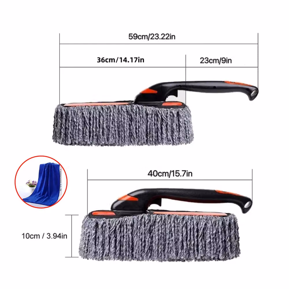 Hinsinc Red Microfibre Car Wash Brush with Telescopic Handle – 2