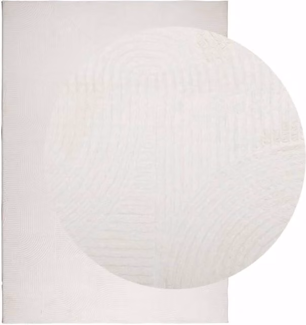 Berkfield Home IZA Short Pile Scandinavian Style Abstract Rug in Beige and White, W: 160 cm, L: 230 cm