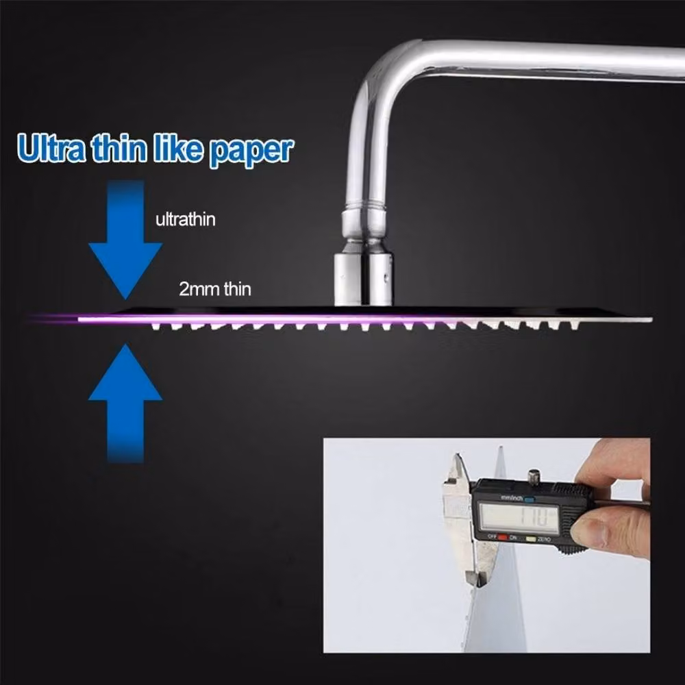 Kelvenix 10 Inch Square Stainless Steel Overhead Shower Head in Silver – 4