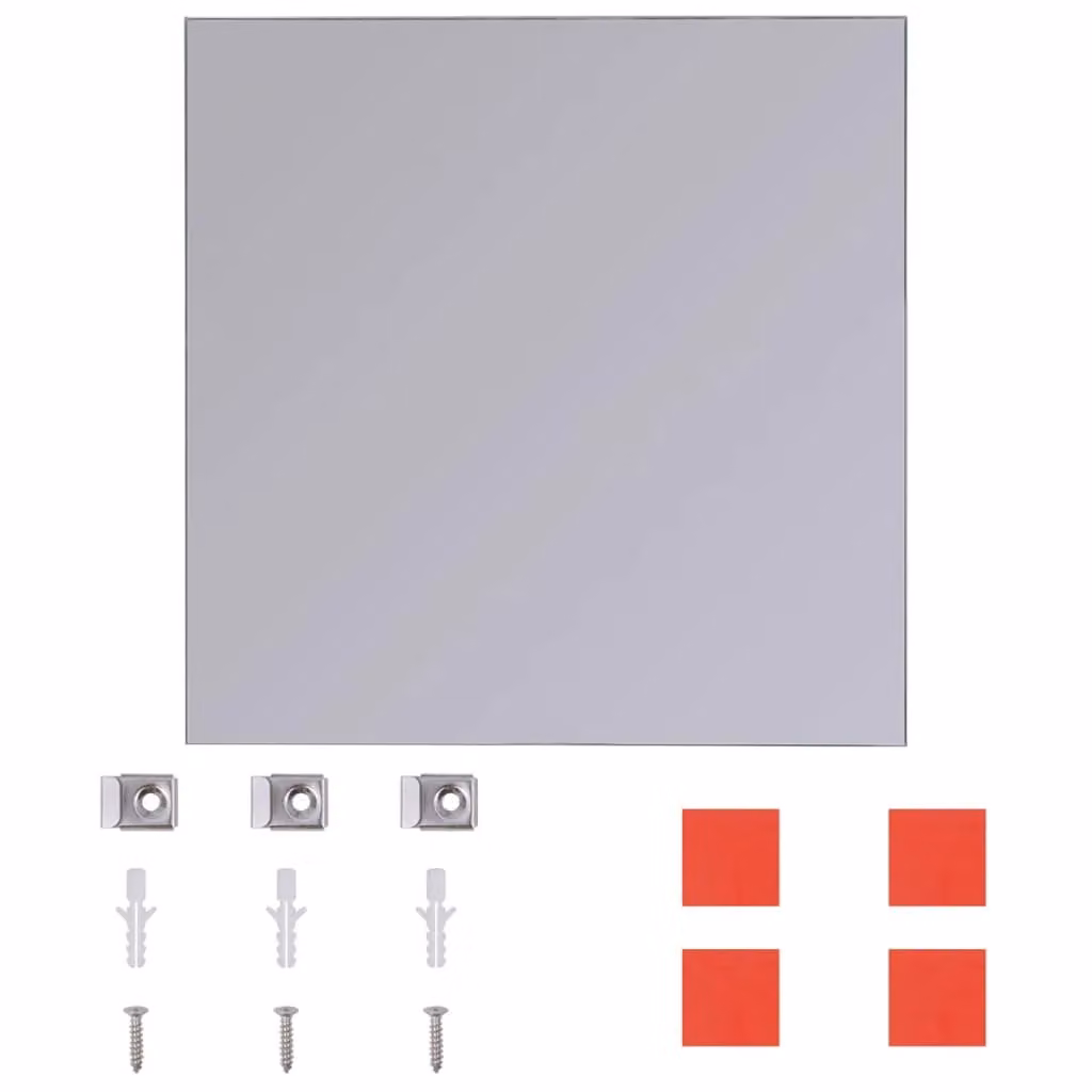 Berkfield Home Frameless Glass Mirror Tiles, Silver, 8 pieces, 20.5 x 20.5 cm – 2