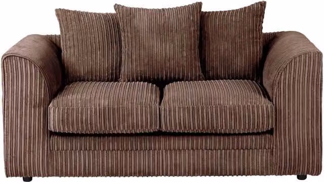 SquareBoxx Lennox 2 Seater Upholstered Sofa Set in Brown – 1