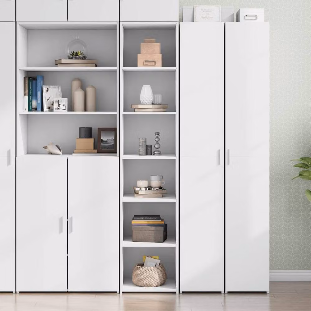 Berkfield Home White Highboard in Engineered Wood, W/D/H: 40 x 41 x 185 cm – 2