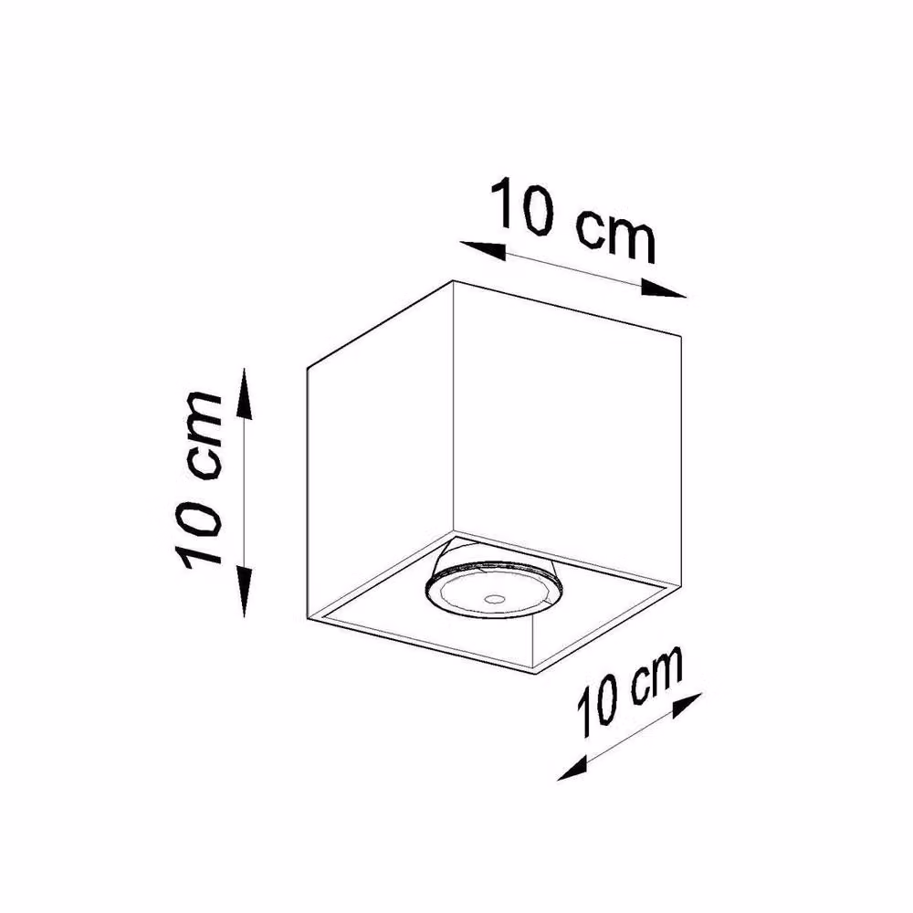 Sollux Lighting Minimalist Cube Ceiling Lamp in Grey, W/D/H: 10 x 10 x 10 cm – 3