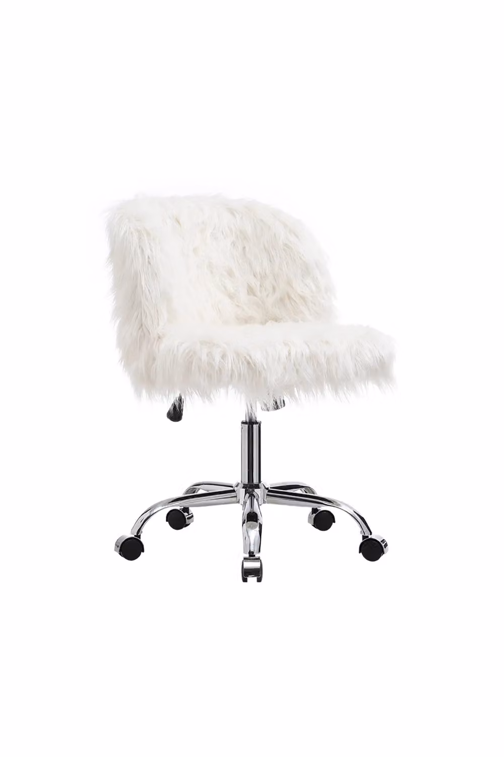 Livingandhome Modern White Fabric Upholstered Task Chair for Home or Office – 3