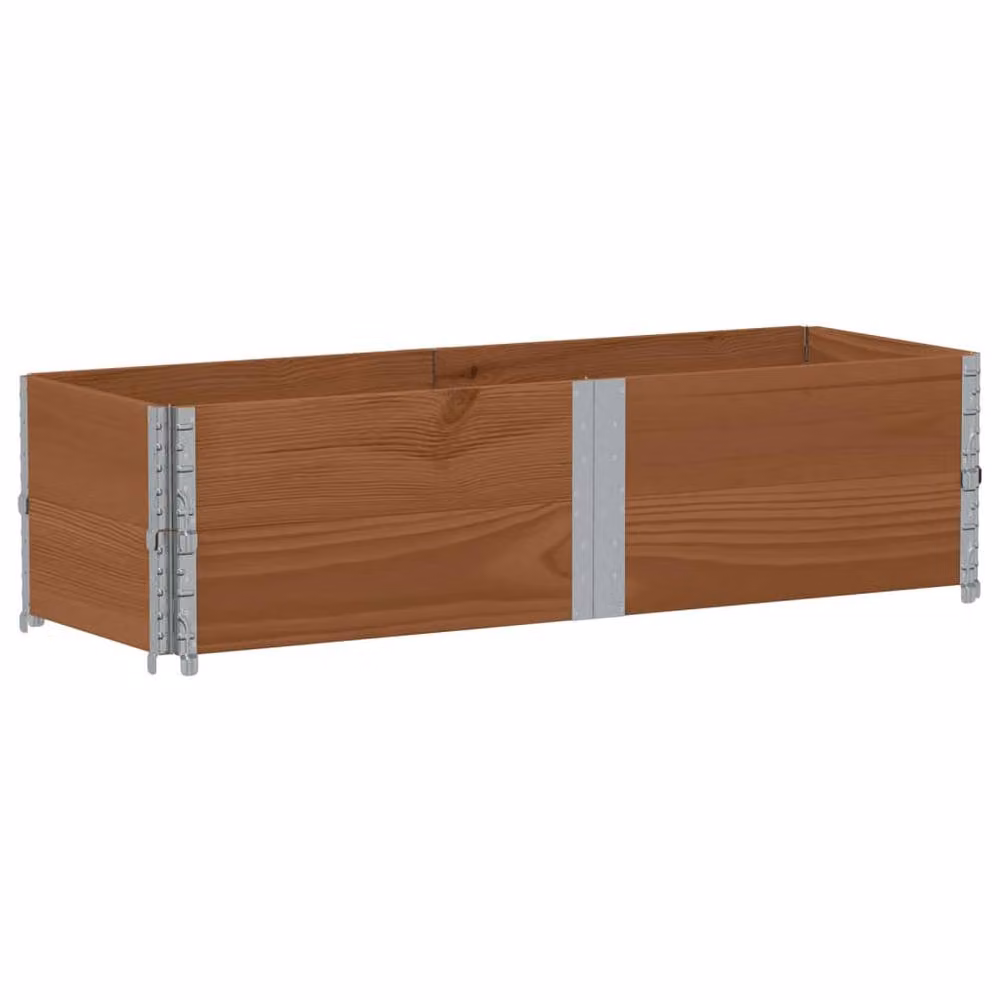 Berkfield Home Garden Brown Wooden Raised Bed Planter with Galvanised Steel – 2