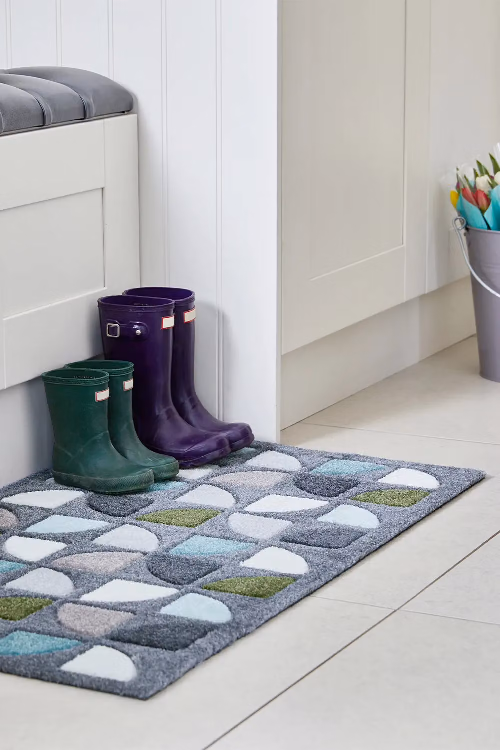 JVL Solemate Hand Carved Windmill Doormat, Green, W: 57 cm, L: 100 cm – 2