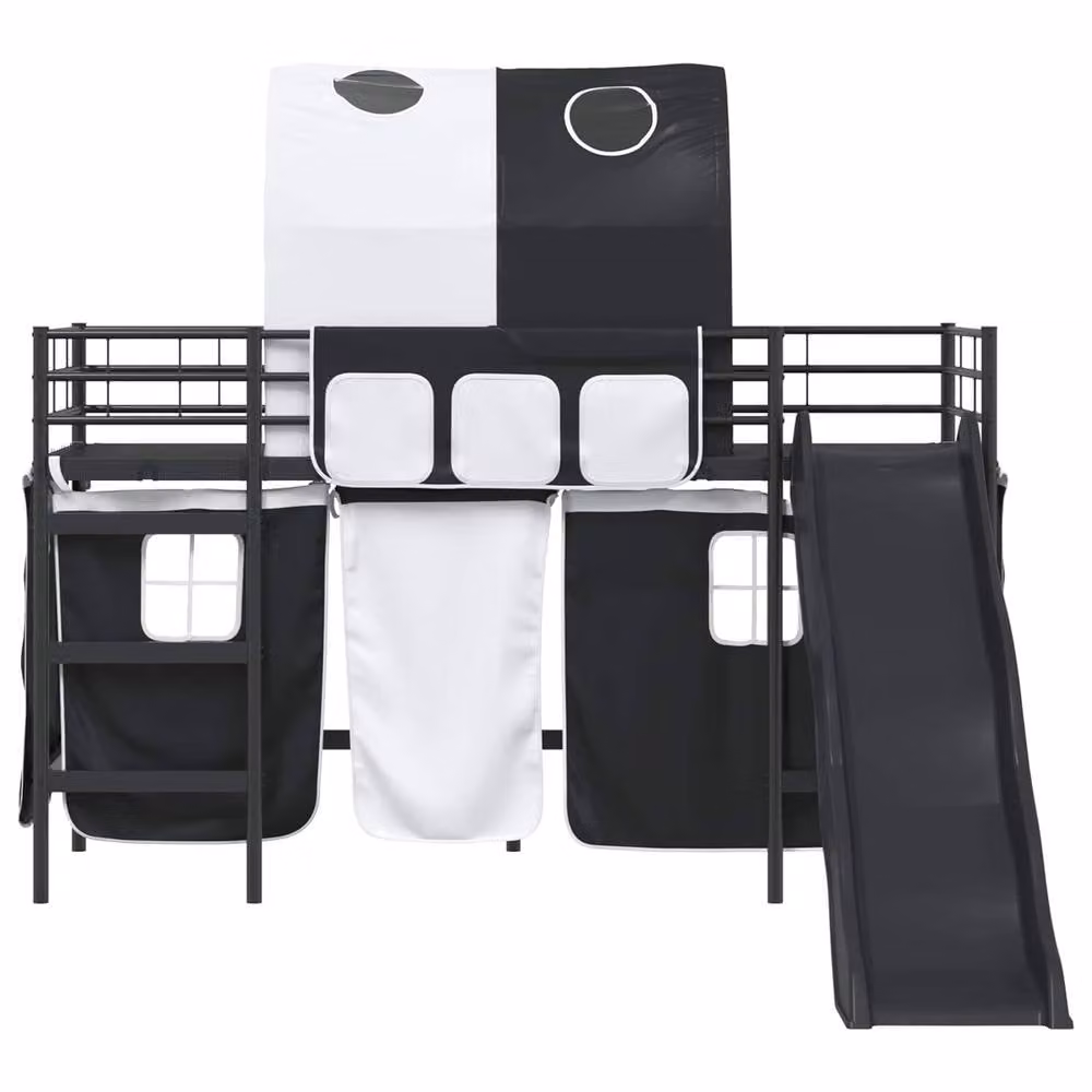 Berkfield Home Kids' Metal Loft Bed Frame in Black, W: 75 cm, L: 190 cm – 4