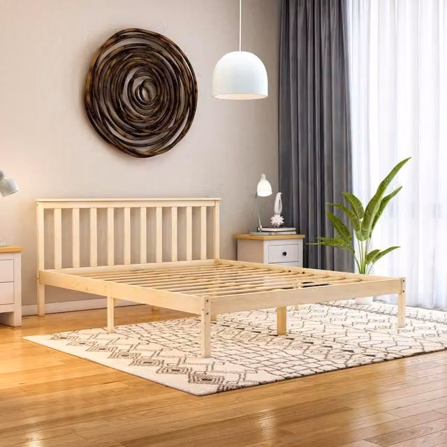 Vida Designs Milan Rustic Solid Wood Low Foot End Bed in Pine, King Size (180 x 200 cm)
