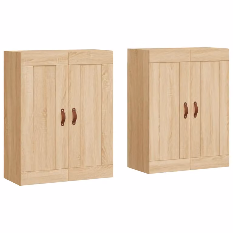 Berkfield Home Wall Mounted Cabinets, 2 Piece Set in Sonoma Oak Brown Engineered Wood