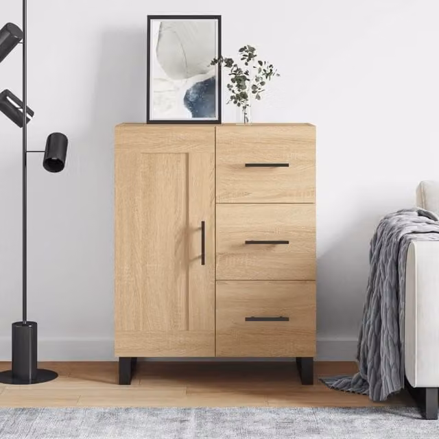 Berkfield Home Sonoma Oak Sideboard in Brown, W/D/H: 69.5 x 34 x 90 cm – 1