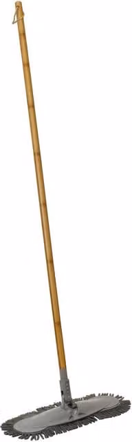 JVL Natural Bamboo and Chenille Flat Floor Mop in Grey