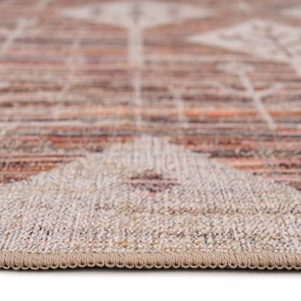 Kukoon Washable Jute Style Rustic Area Rug in Beige, Pink and Brown, W: 280 cm, D: 380 cm – 4