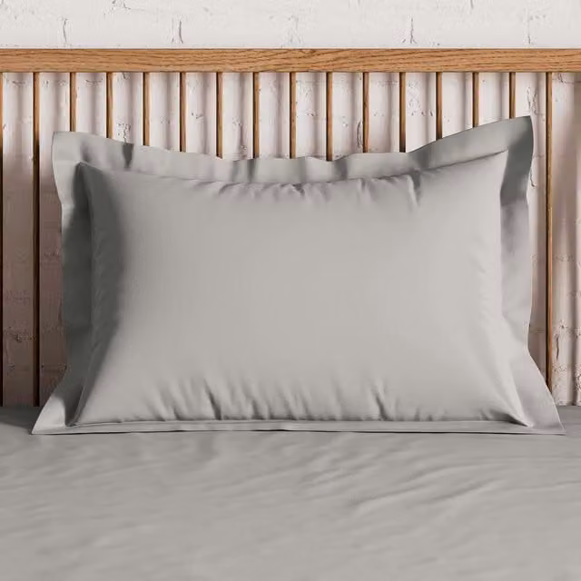 Bedeck Pair of Silver 500 Thread Count Plain Dye Cotton Oxford Pillowcases