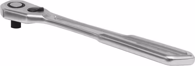 Loops Low Profile 90-Tooth Ratchet Wrench with 1/4 Inch Square Drive and Flip Reverse Mechanism in Silver Chrome Vanadium Steel