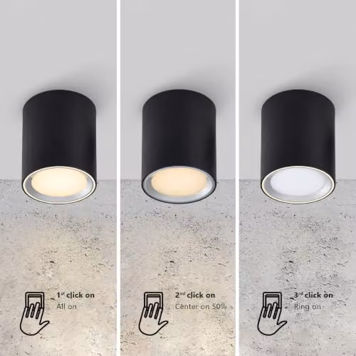 Nordlux Landon Recessed LED Downlight, Black Metal, IP44, 2700K Warm White, Dimmable – 2