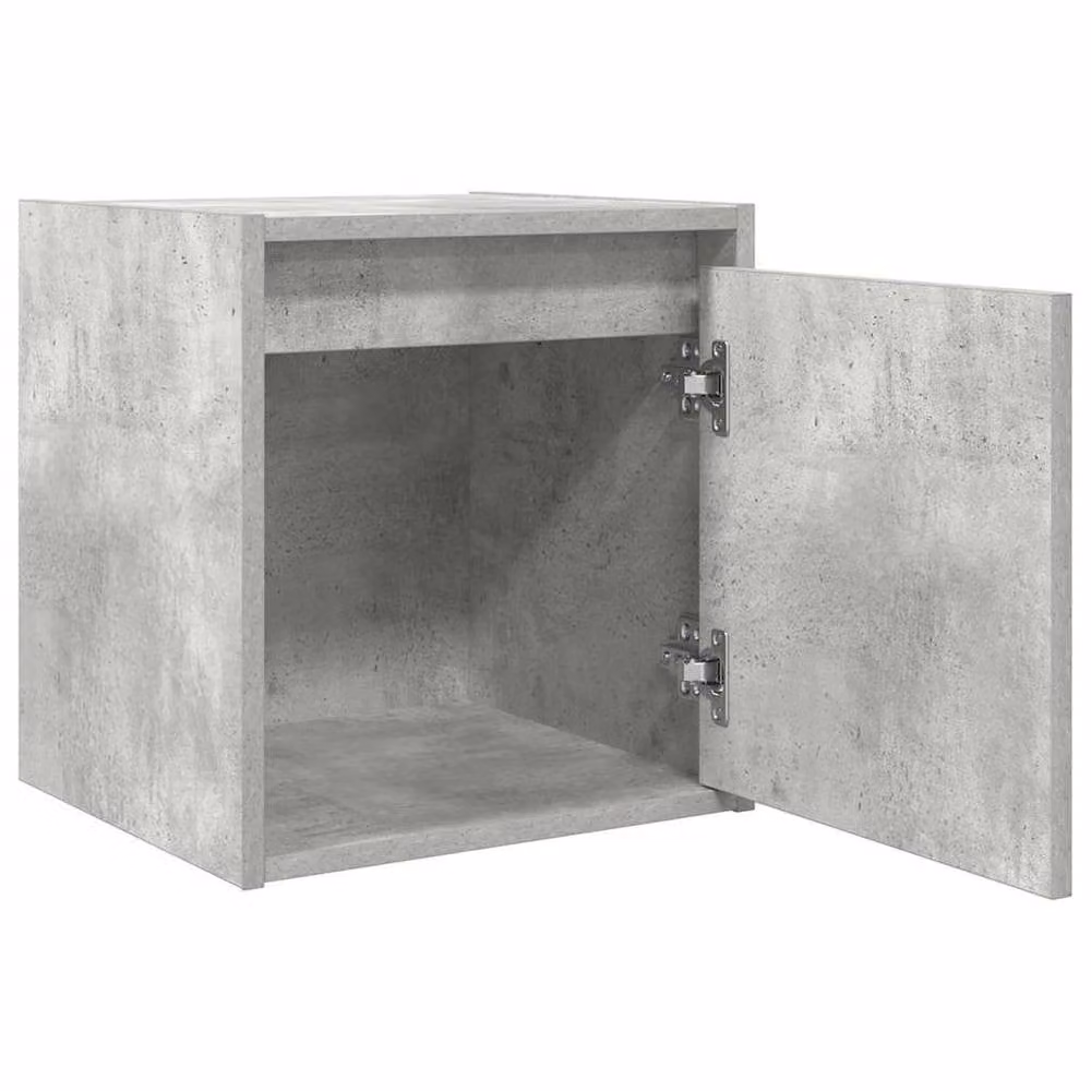 Berkfield Home Wall-Mounted Bedside Cabinet in Concrete Grey, W/D/H: 38 x 34 x 40 cm – 2